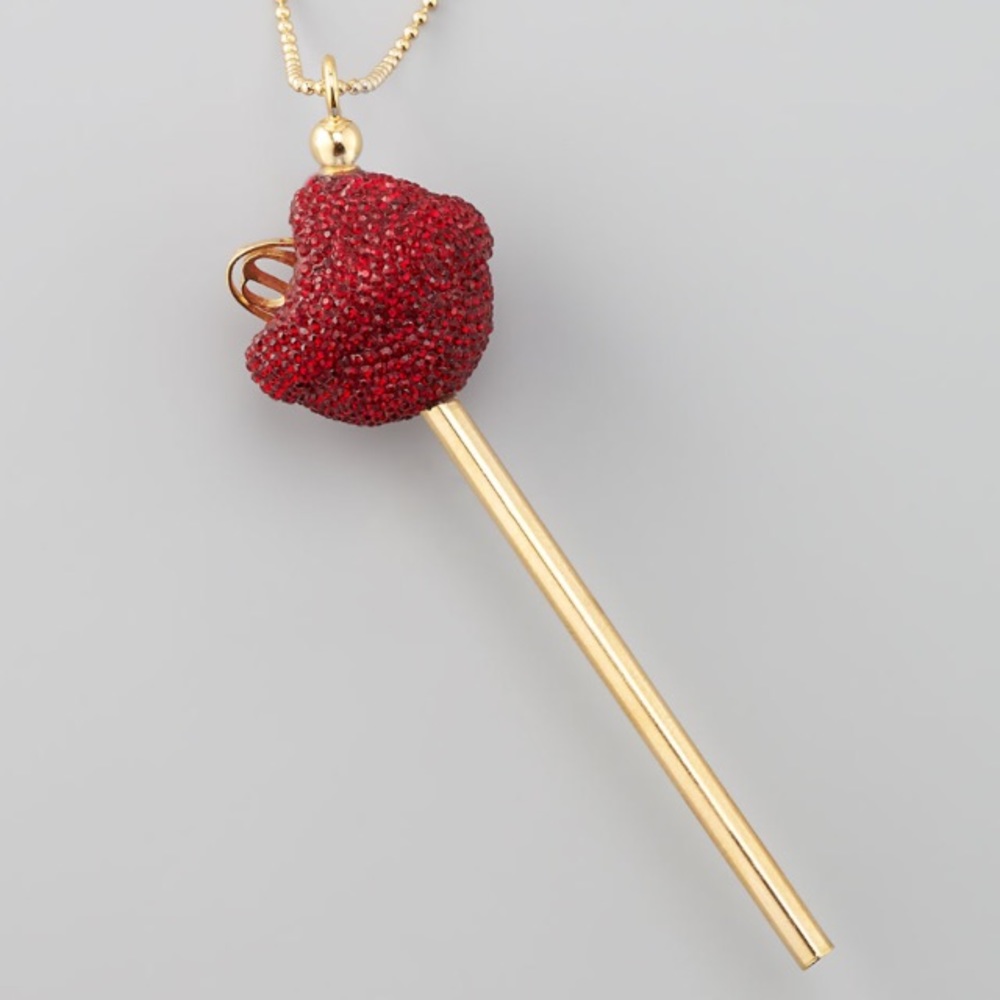 Simone I. Smith Red Lollipop Necklace